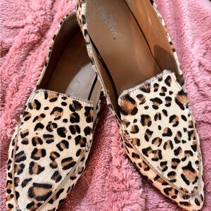 Leopard Hair on Hide Print Women's Loafers